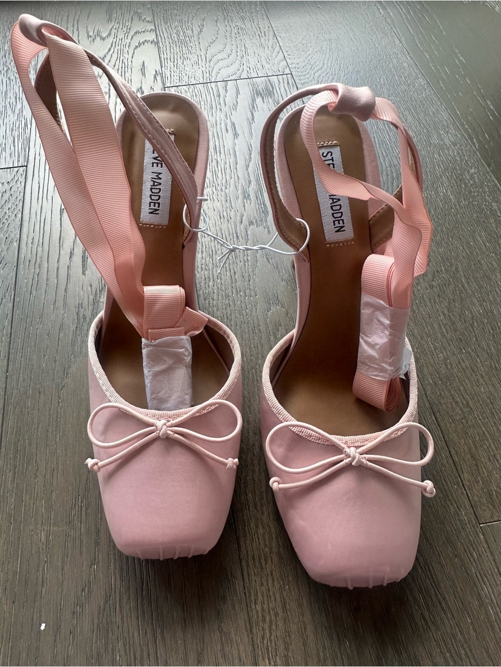 Steve Madden Blush Pink Ribbon Tie Ballet Flats